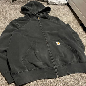 Men's Carhartt rain defender Black Full-Zip Hoodie 2XL Original Fit